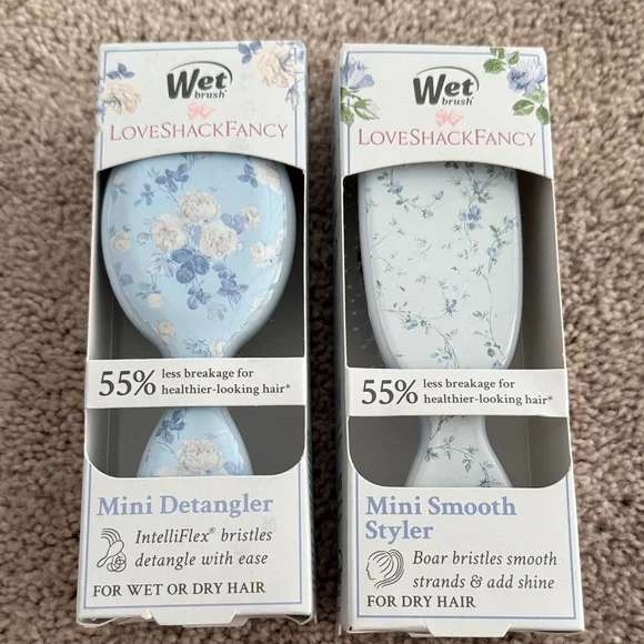 LoveShackFancy Blue Floral Hair Brush LoveShackFancy X Goody Wet Brush Launch on February 27 | TikTok main image 3